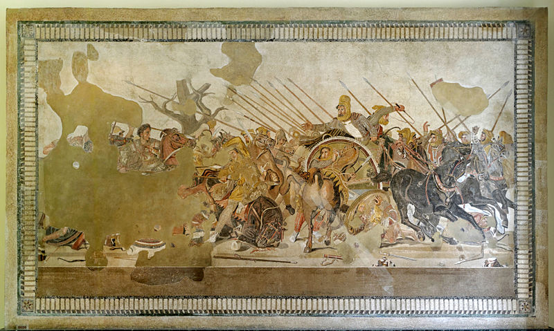 Alexander attacking Darius at Issus, Roman copy of Greek original